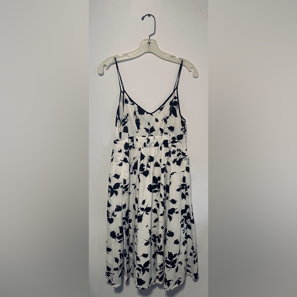 Lapis Women's Black & White Floral Spaghetti Strap Sundress PETITE LARGE - Picture 2 of 9